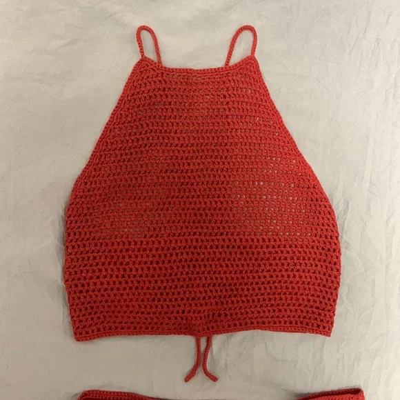 HAND KNITTED SET TOP AND SKIRT - XS - Picture 4 of 17